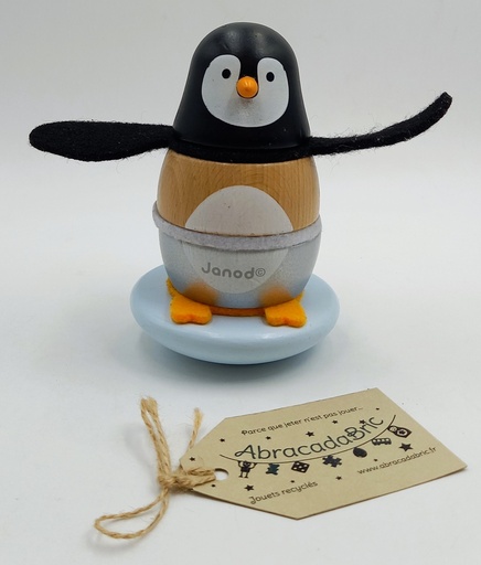 Culbuto pingouin en bois à empiler - JANOD  