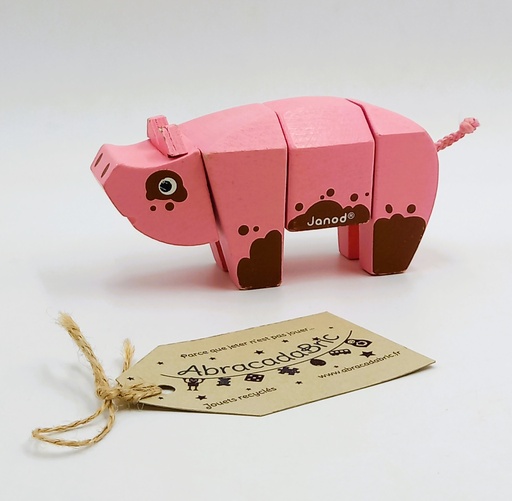 Puzzle 3D cochon en bois - JANOD