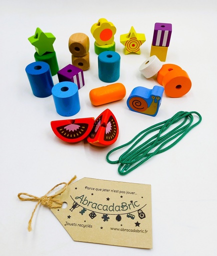 Lot de 20 perles en bois  