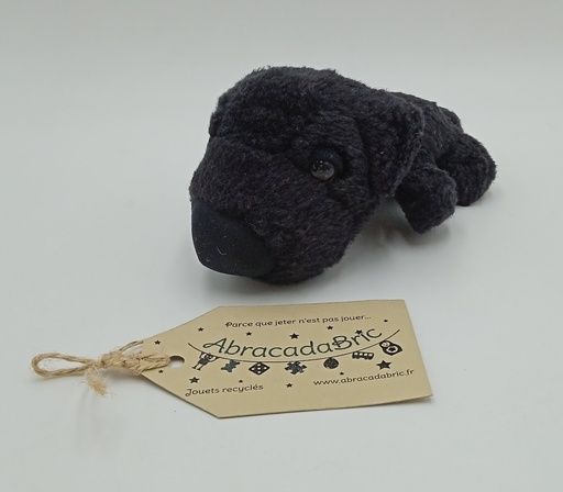 Peluche chien labrador noir - 13cm
