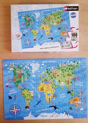 Puzzle carte du monde -100p- NATHAN 