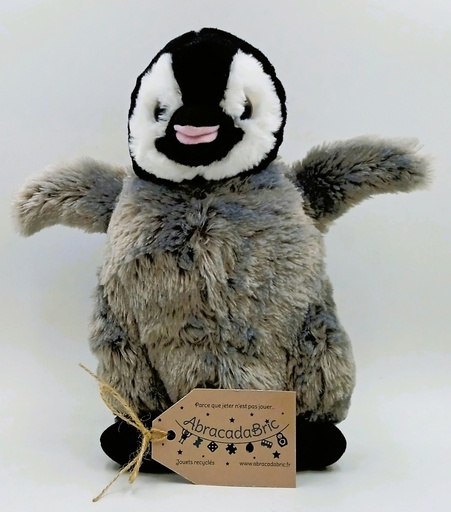 Peluche pingouin gris et noir 26 cm - WiLD REPUBLiC 
