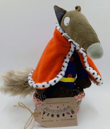 Peluche "Le loup prince" 26cm - AUZOU