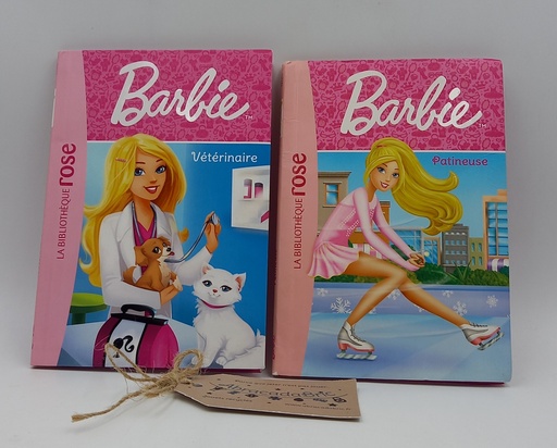 Bibliothèque rose X2 Barbie "Vétérinaire" & "Patineuse" - HACHETTE
