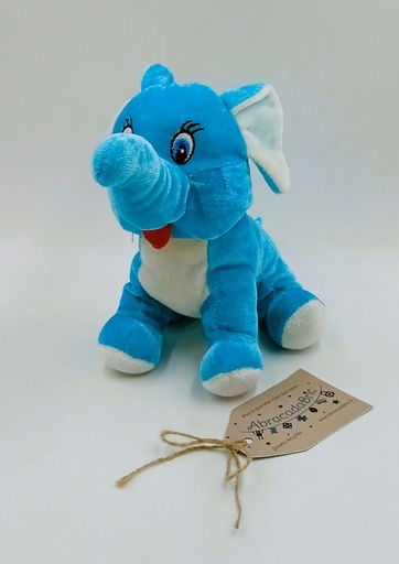 Peluche éléphant bleu 16cm