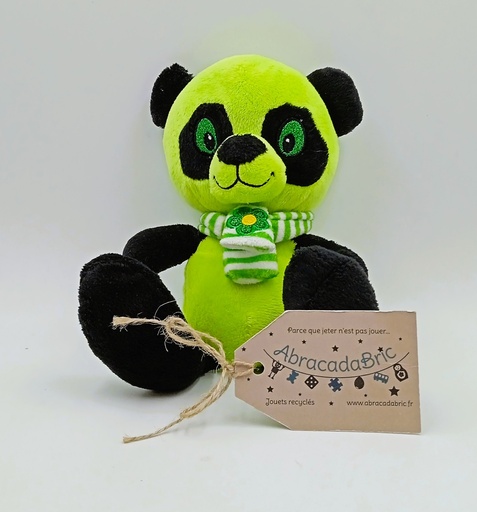 Peluche panda vert avec écharpe 24cm