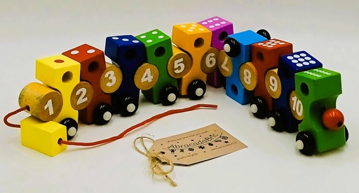 Le train des chiffres en bois- WOODEN TRAIN