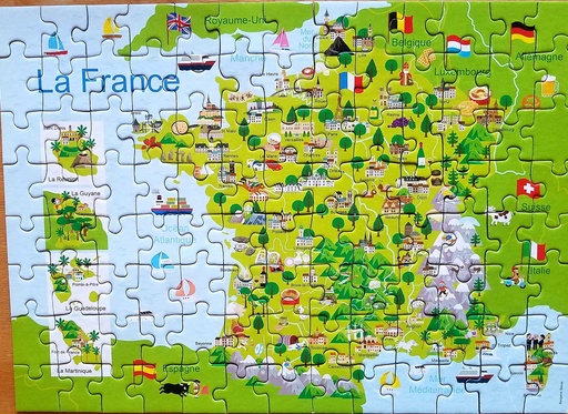 puzzle carte de France 100 pièces - NATHAN