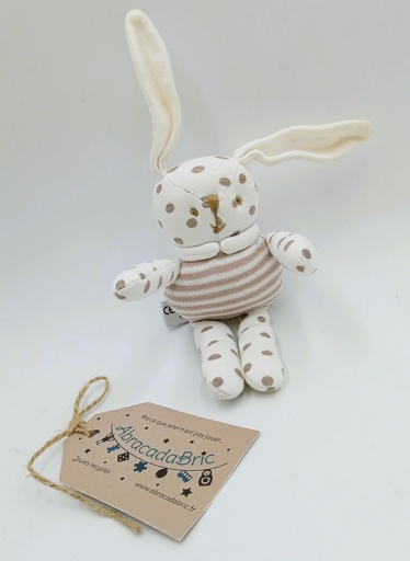 Peluche Lapin à pois beige - VERTBAUDET 